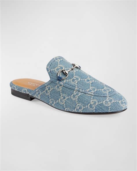 gucci denim loafers|Gucci Princetown GG Denim Loafer Mules .